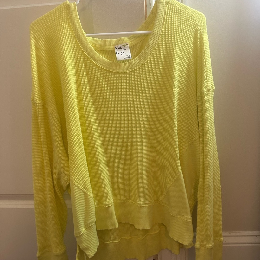 Aerie Lemon Waffle Knit Pullover